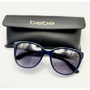 BEBE Woman's Sunglasses Temptation BB7185 Navy‎ With Case 54-17-135 Pre-owned